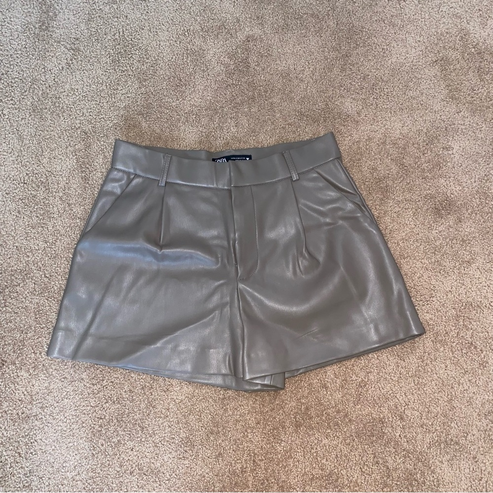 Zara Faux Leather Shorts